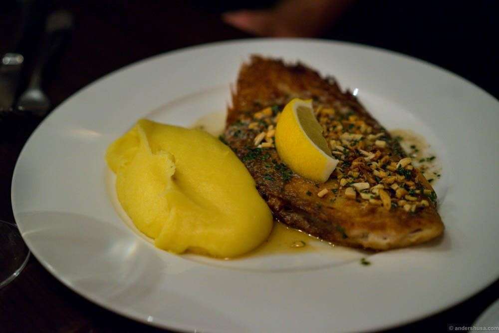 Sole meunière with almond butter