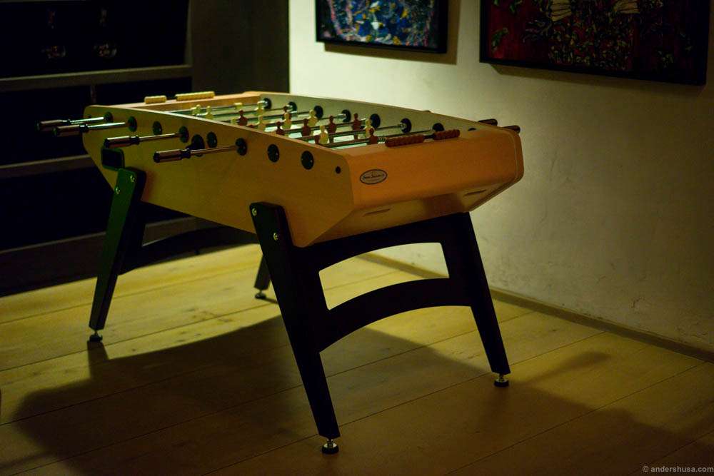 Foosball table! We had to play a game of course