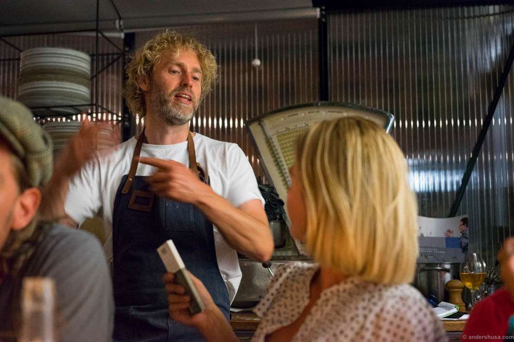Look she speaks with the chef too