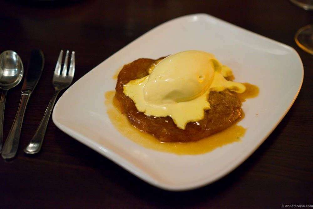 Apple Tarte Tatin with vanilla ice cream. Quickly, take a picture before it melts!