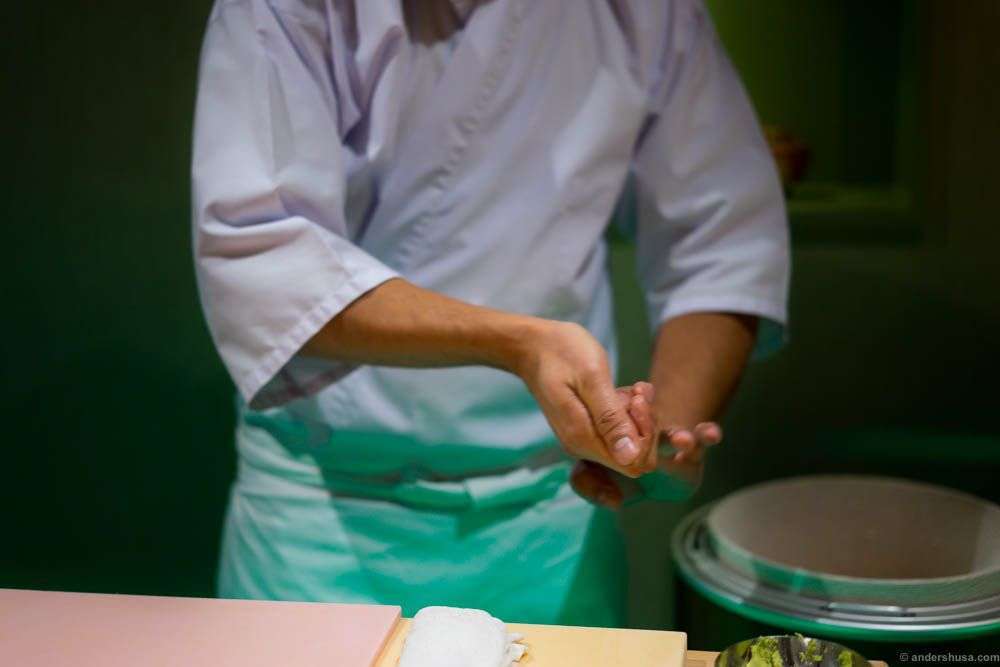 The remarkable technique when Roger packs the rice is mesmerizing to watch