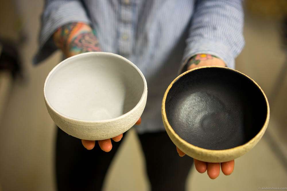 The Pjoltergeist "Bacon chips" bowl before and after burning