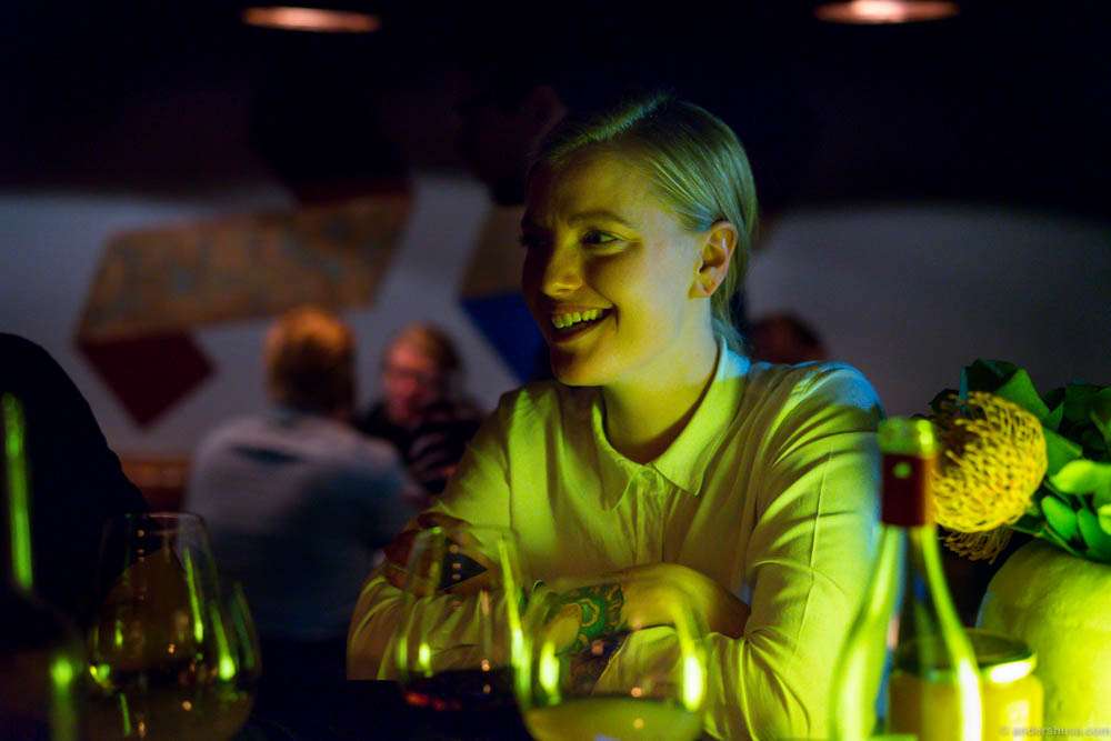 Anette Krogstad in the bar