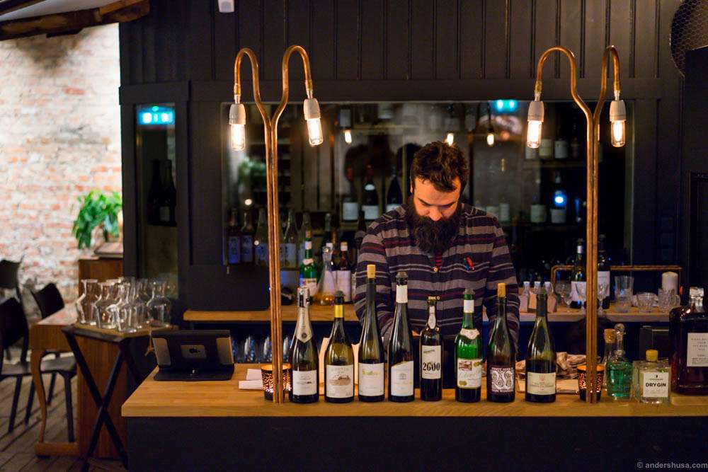 Our sommelier Andre, formerly bartender at Bon Lio