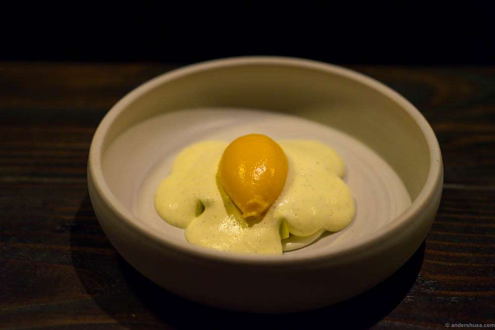 Unripe mango, lemongrass, palm sugar and vanilla cream. Fuck, that's delicious!