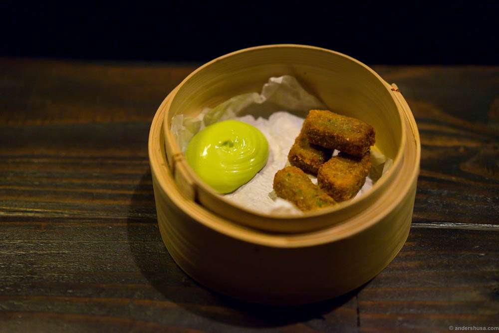 Fried ox tail with ramson mayo. Umami heaven and a really thick and nice mayo
