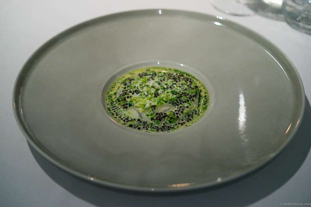 Salted hake, parsley stems & Finnish caviar in buttermilk