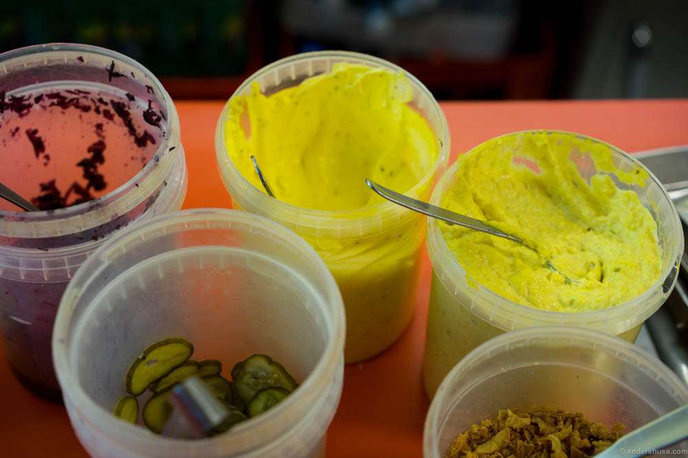 The premade sauces and add-ons