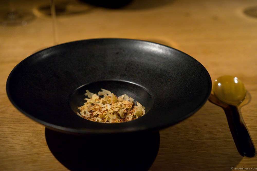 Langoustine, walnuts, sea weed and salted scallop roe