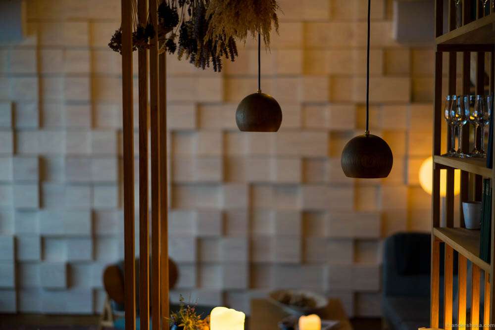 Even the lamps are made of wood