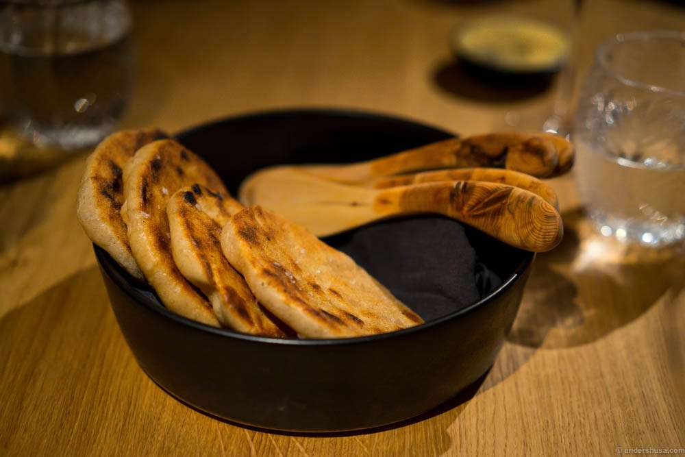 Roasted bread, herb butter infused with cherry wood embers. I actually preferred the more rustic bread of the old Kadeau, but this shows that the guys dared to swap the entire menu.