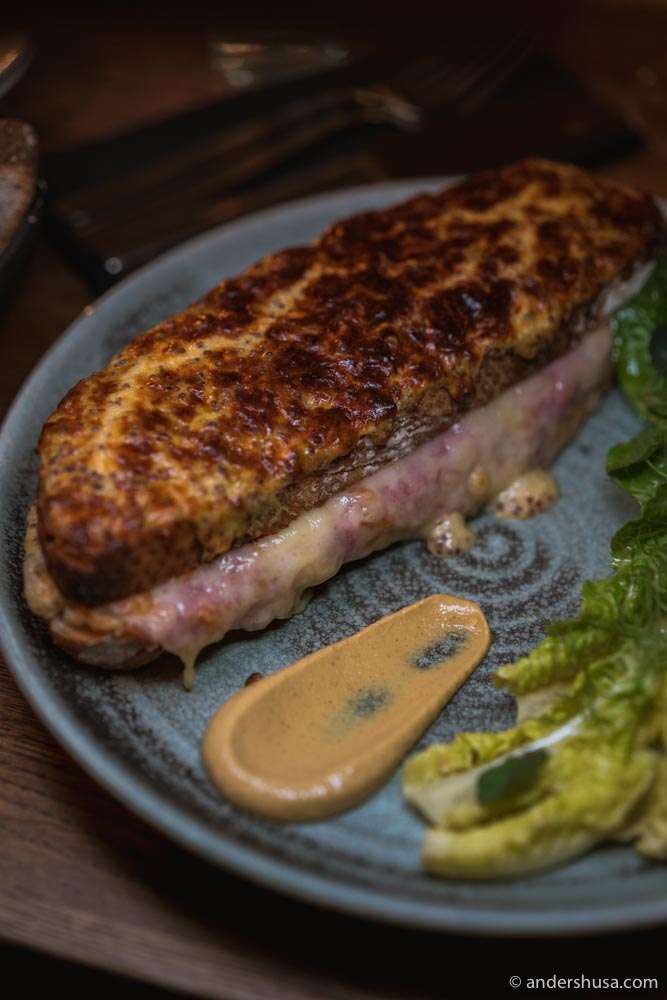 Croque Monsieur from the bar snack menu.