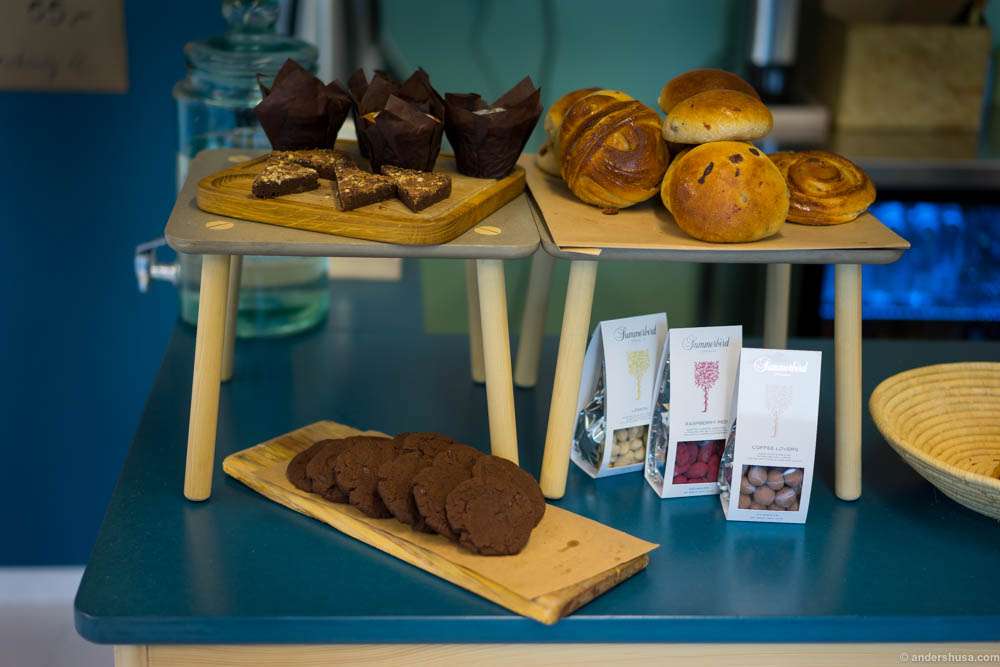Sweet stuff from Andrea the baker, and organic Summerbird chocolates.