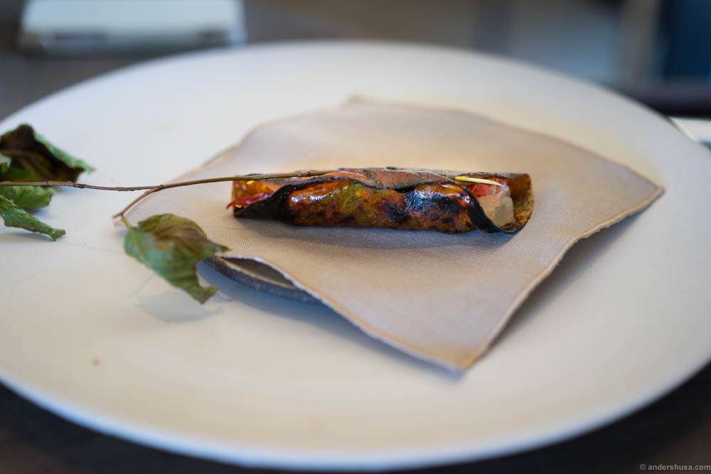 The best dish I ate in all of 2015! Lobster wrapped in a milkskin. A caramelized flavor, and amazing juices!