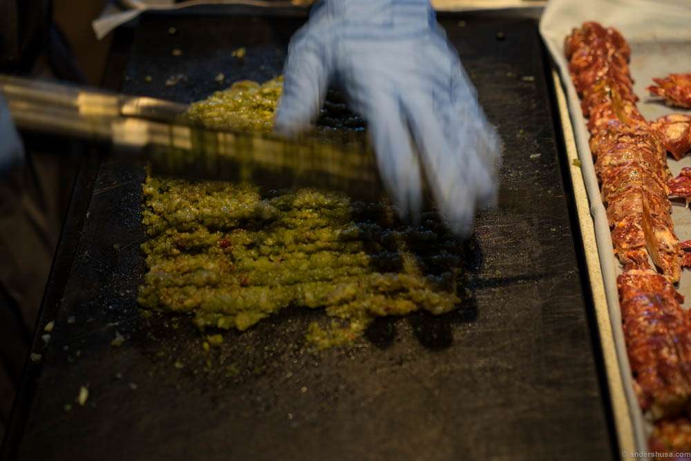 Chopping the lobster brains