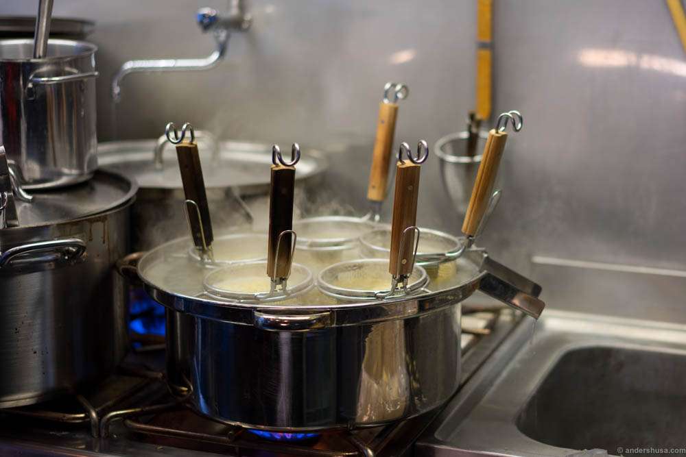 Noodles boiling