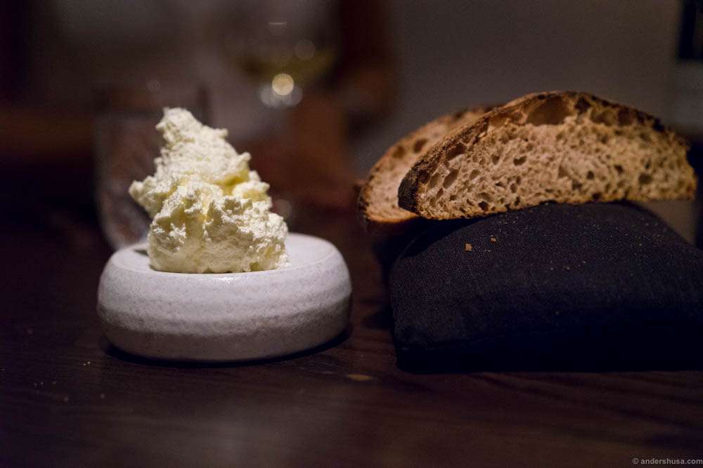 Sourdough bread on a very old sourdough with virgin butter