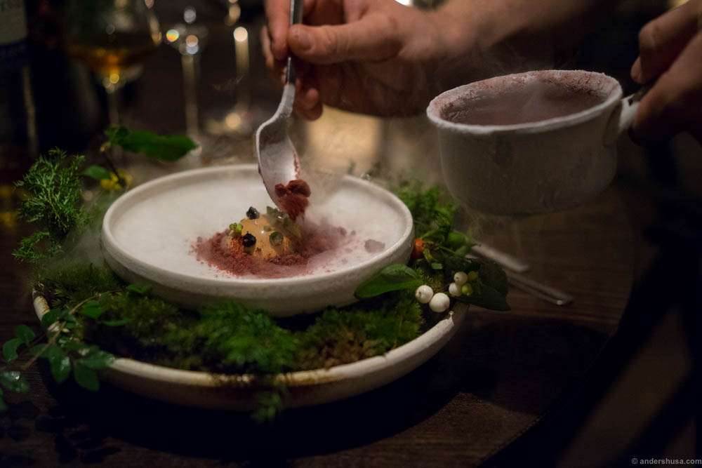 Never a fine dining meal without some dry ice action