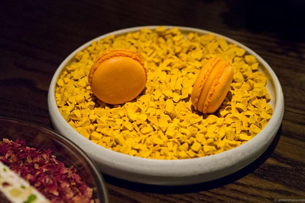 Sea buckthorn macarons