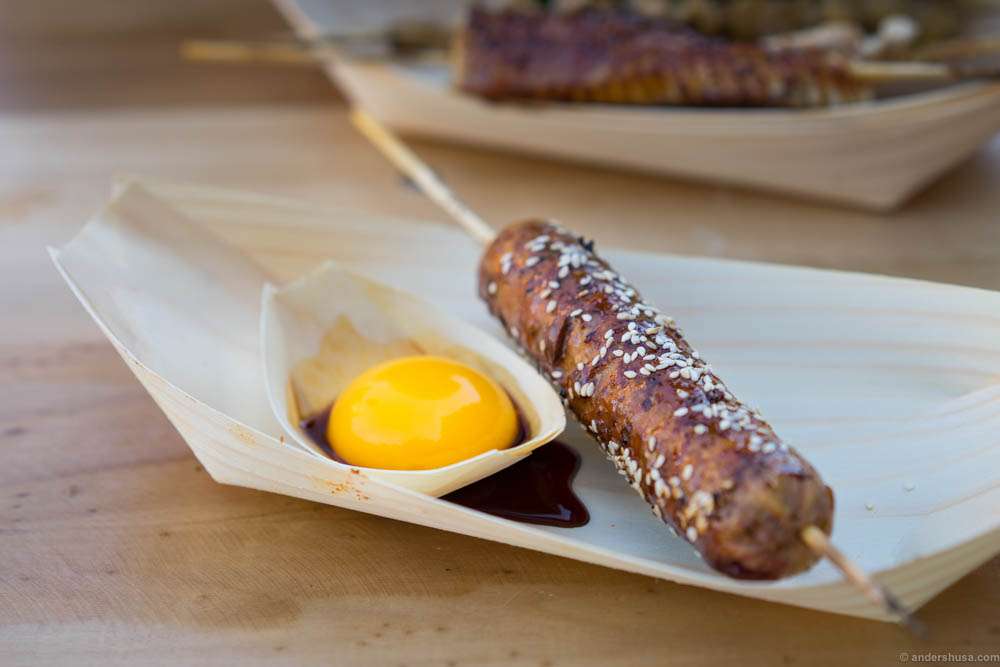 Tskune with egg yolk