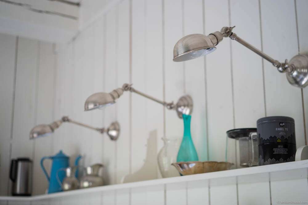 The old kitchen in the apartment with vintage lamps