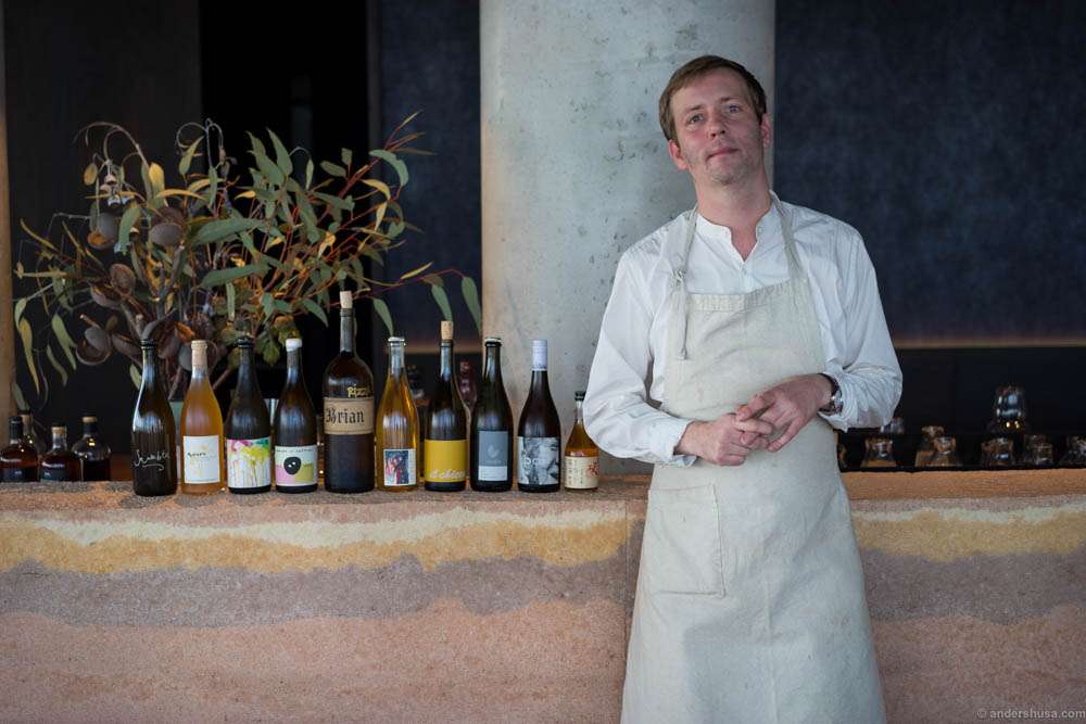Mads Kleppe and his selection of wines for the meal