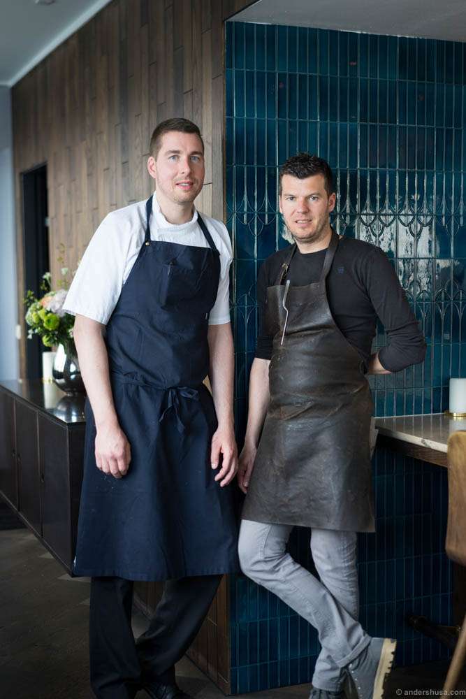 Studio's head chef Torsten Vildgaard and Hertog Jan's head chef Gert de Mangeleer