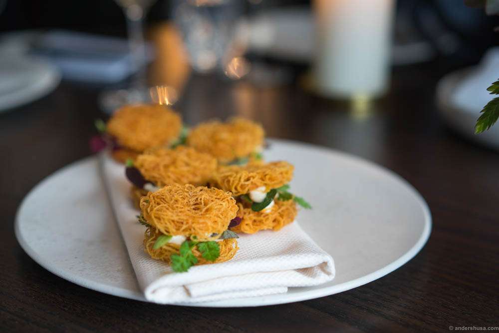 Studio snack 1: Potato and smoked cod roe