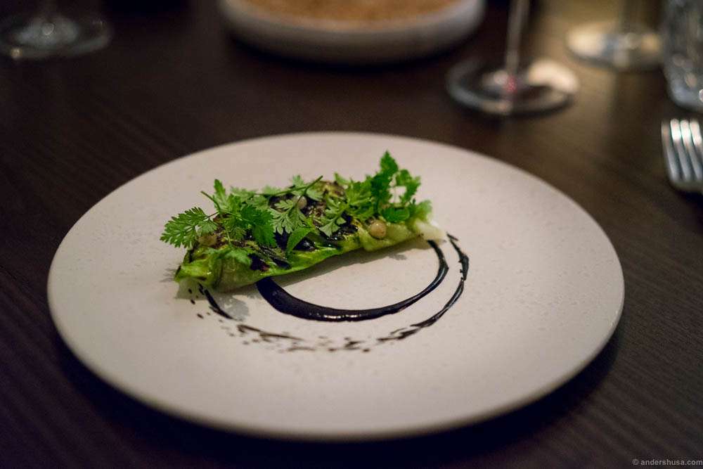 Studio dish 3: Sweetbread and black garlic
