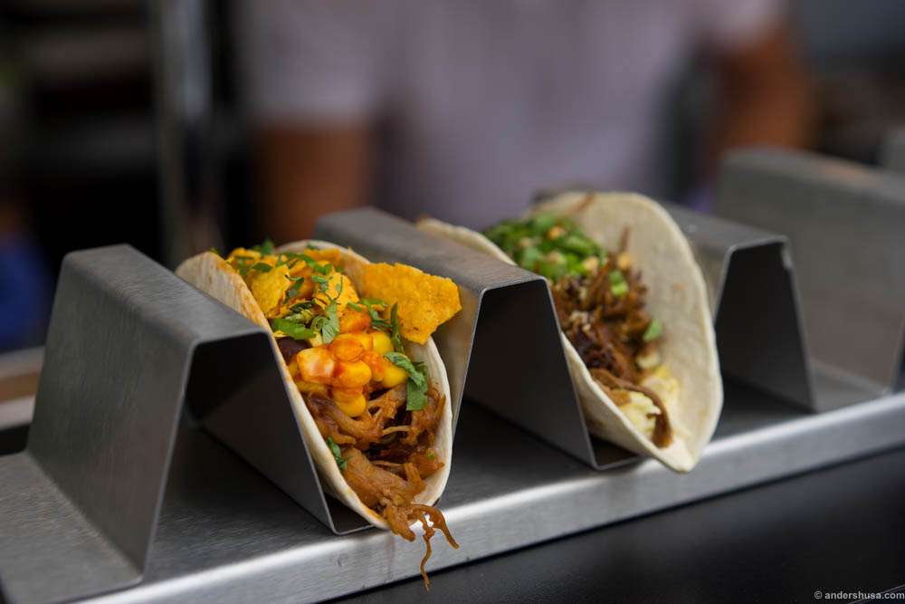 Pulled pork and beef tacos from Prima Jæren
