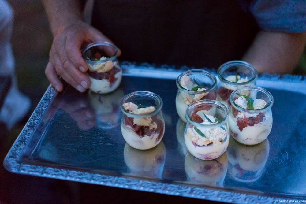 A cup of sweet dessert to end the meal