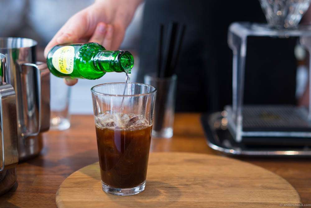 Pouring the Fentimans tonic