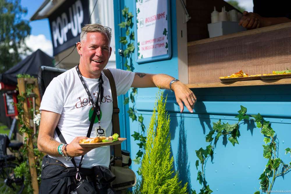 Erik Valebrokk with his and Helle's dish from their world tour with Tine's organic sour cream