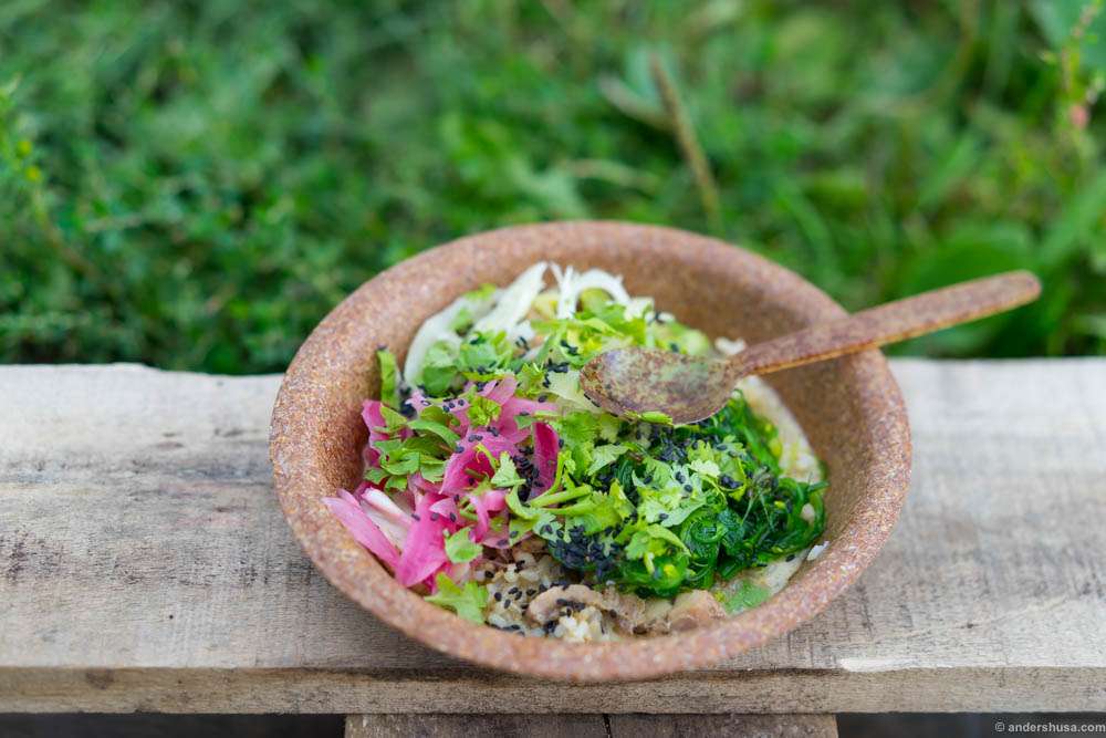 "Poke" rice bowl with chicken & curry by Kamai