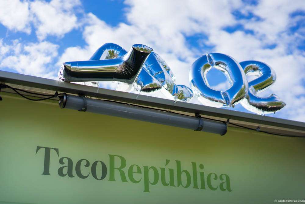 The balloon reads TACOS! You just have to take my word for it