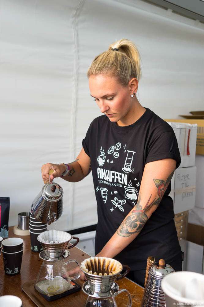 Kaya Carretta making Kalita coffee. Say that as fast as you can
