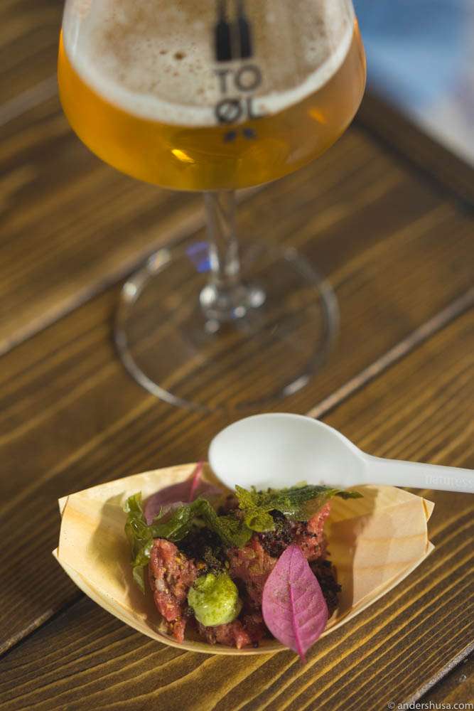 Selma tartare & To Øl beer