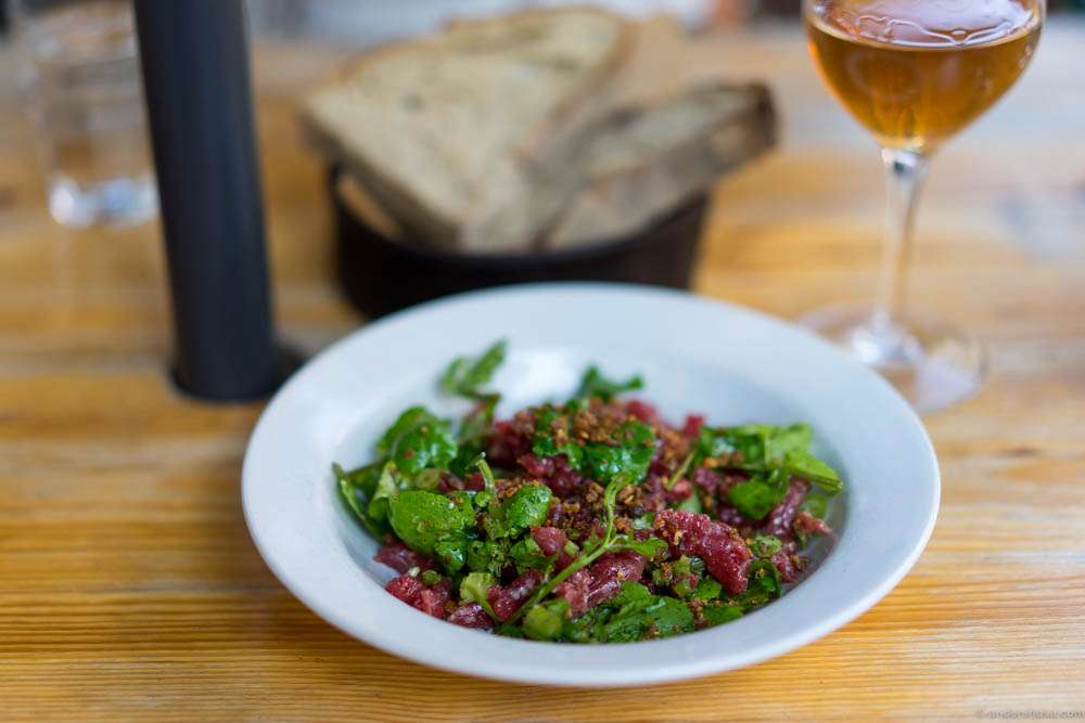 The famous Manfreds tartare with cress and crispy rye