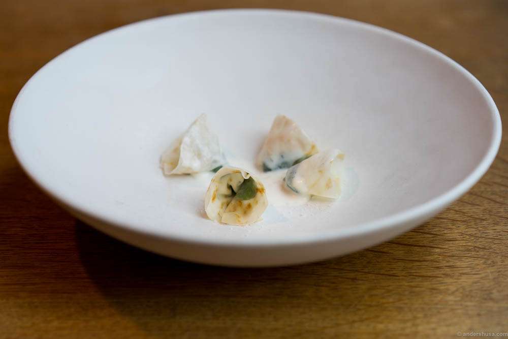Celeriac, nasturtium and almond milk