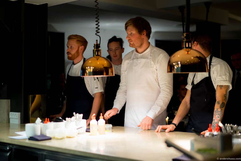 The chefs helped out as waiters in between dishes