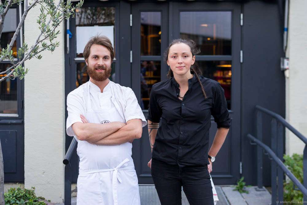 Head chef Mats Vaulen and restaurant manager Jessica Senning