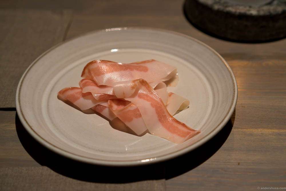 Slices of cured pork