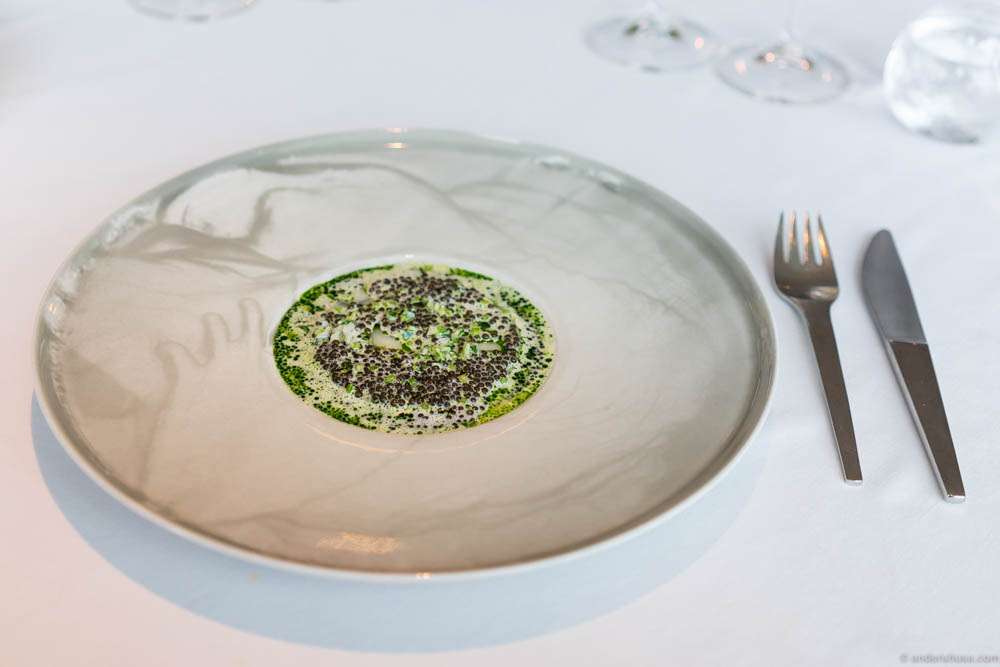 Salted hake, parsley stems & Finnish caviar in buttermilk