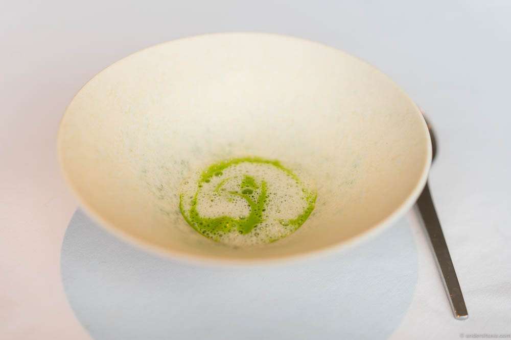 Creamy vegetables with oyster, peas & pickled elderflowers