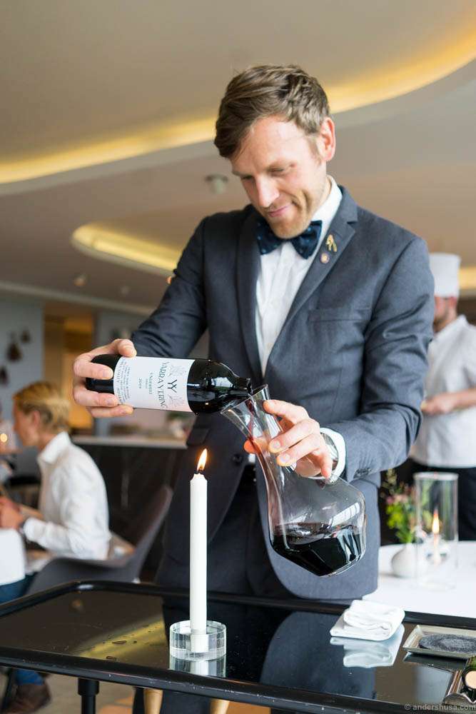 Decanting the 2004 Underhill Shiraz, Yarra Yerring, Victoria, Australia