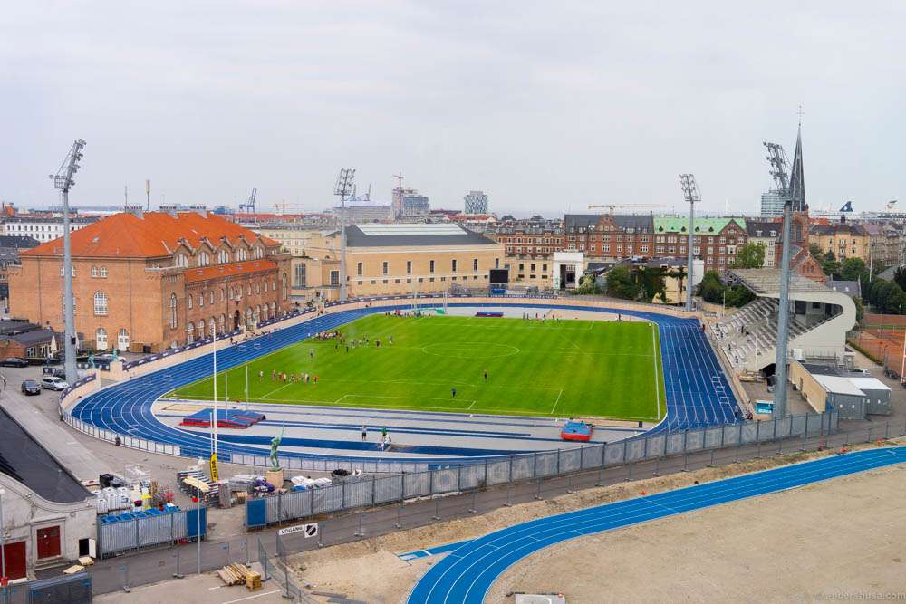 View to the stadium