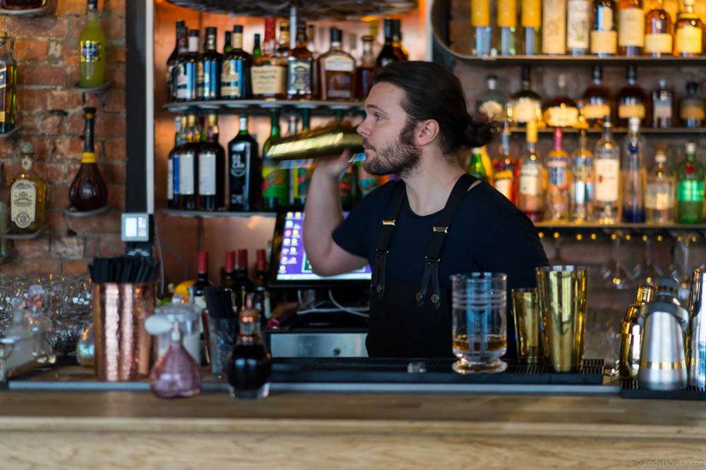 Bar manager Andreas Gullbrandsson shaking things up