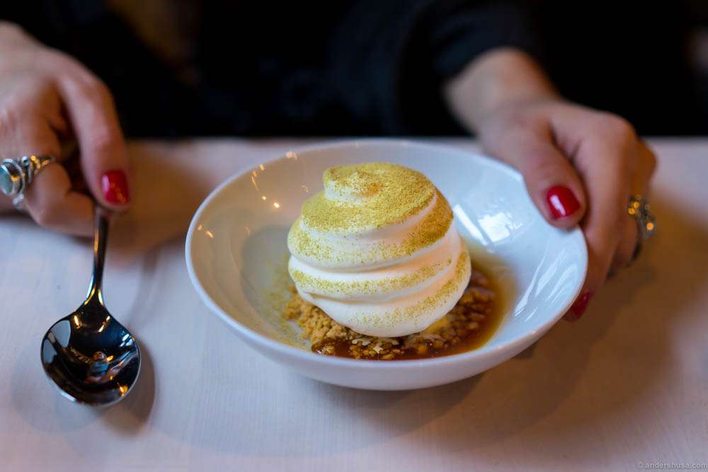 Honey and milk at restaurant Kolonialen in Oslo, Norway