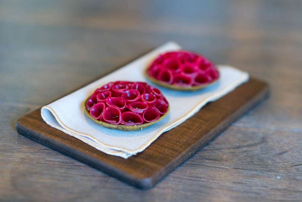 Radish pie at restaurant Noma in Copenhagen, Denmark