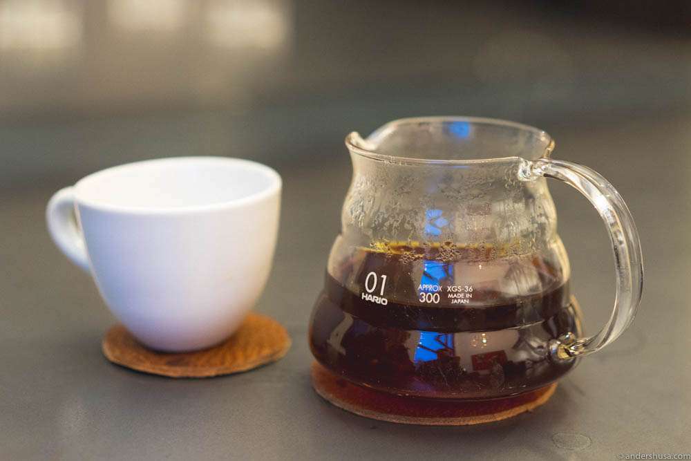Fresh V60 brew. Good morning!